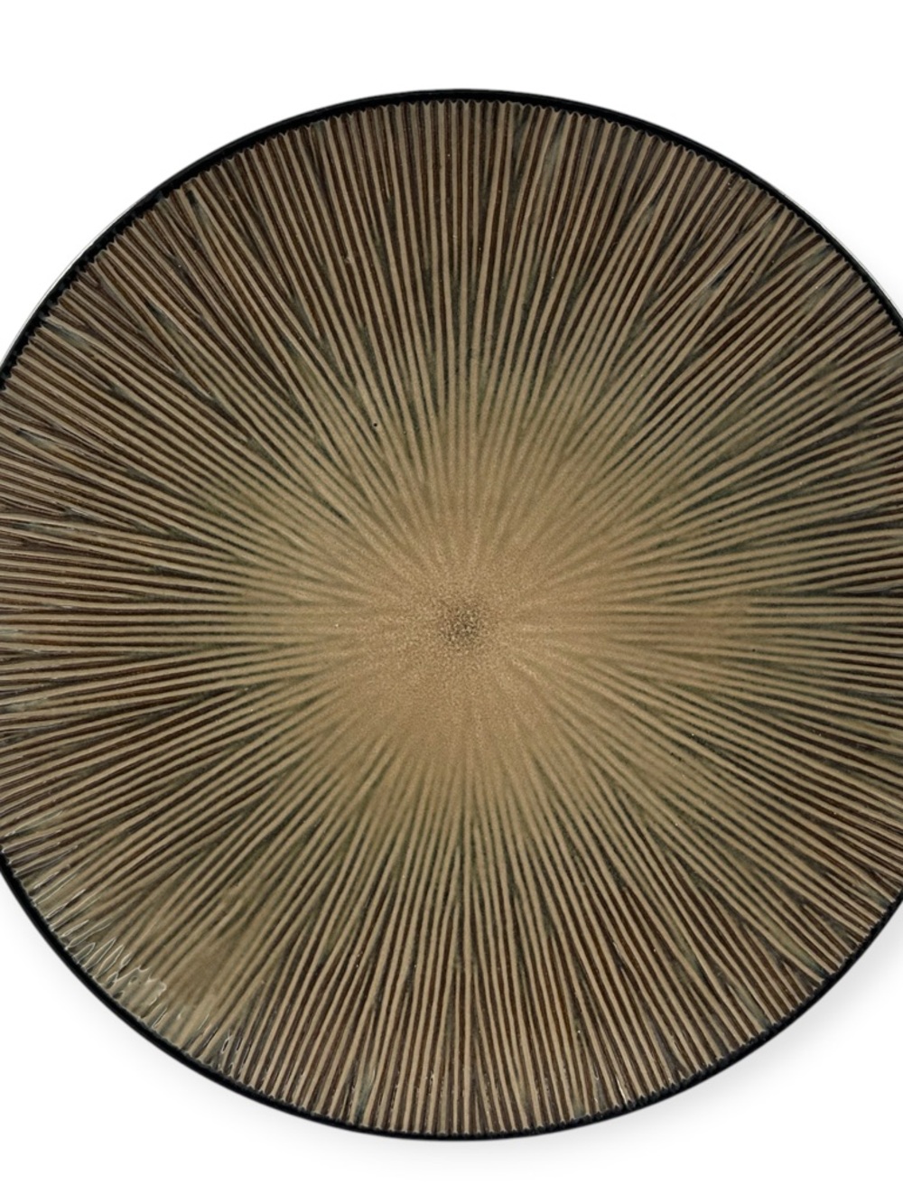 Home Trends Natural Serenity Dinner Plates 11. 3/4”  Tan Sunburst Set Of 4 - Picture 9 of 12